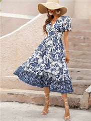 Women’s V-Neck Floral Maxi Dress