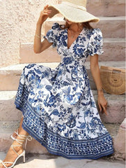 Women’s V-Neck Floral Maxi Dress