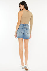 Raw Hem High-Rise Denim Shorts