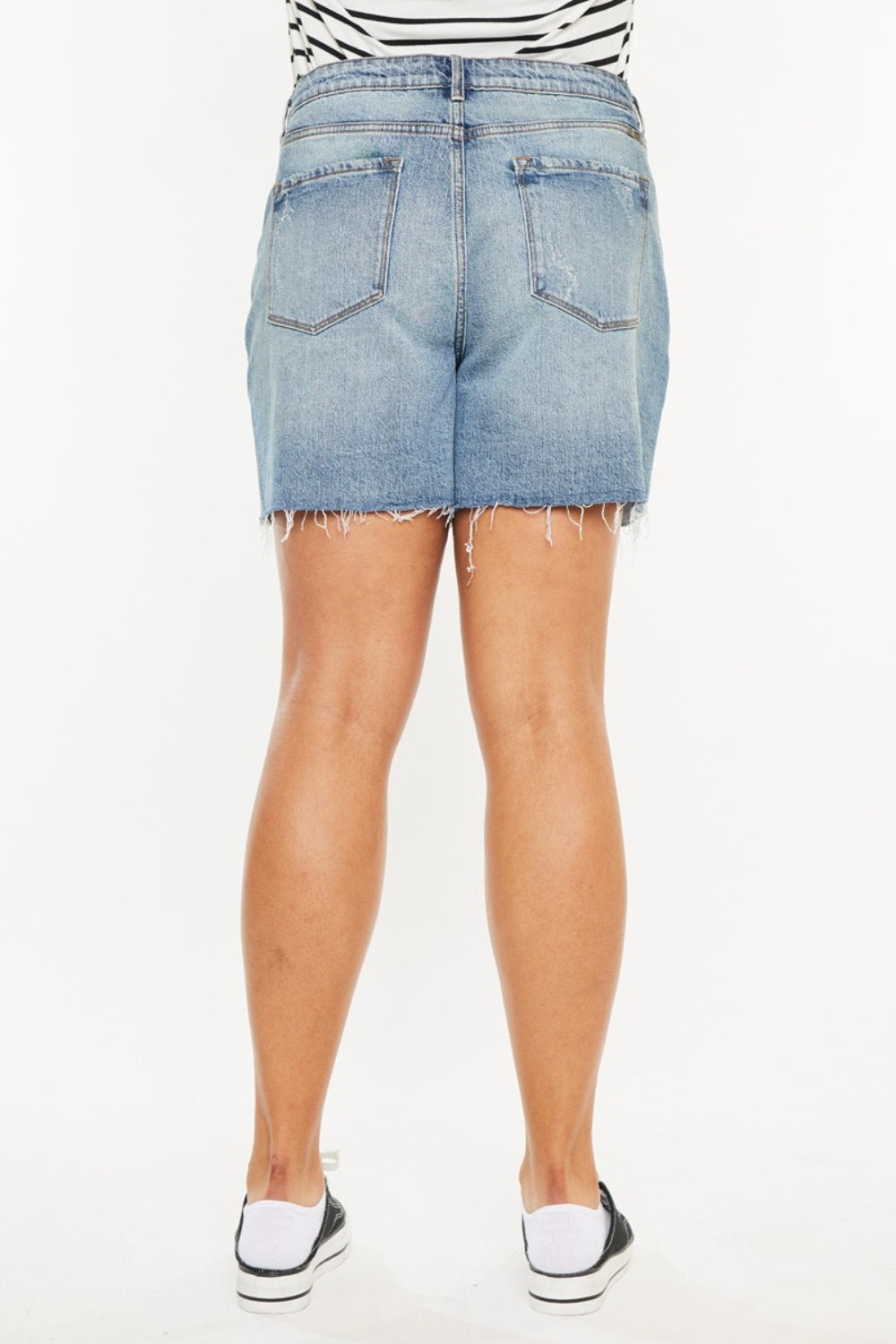 Raw Hem High-Rise Denim Shorts