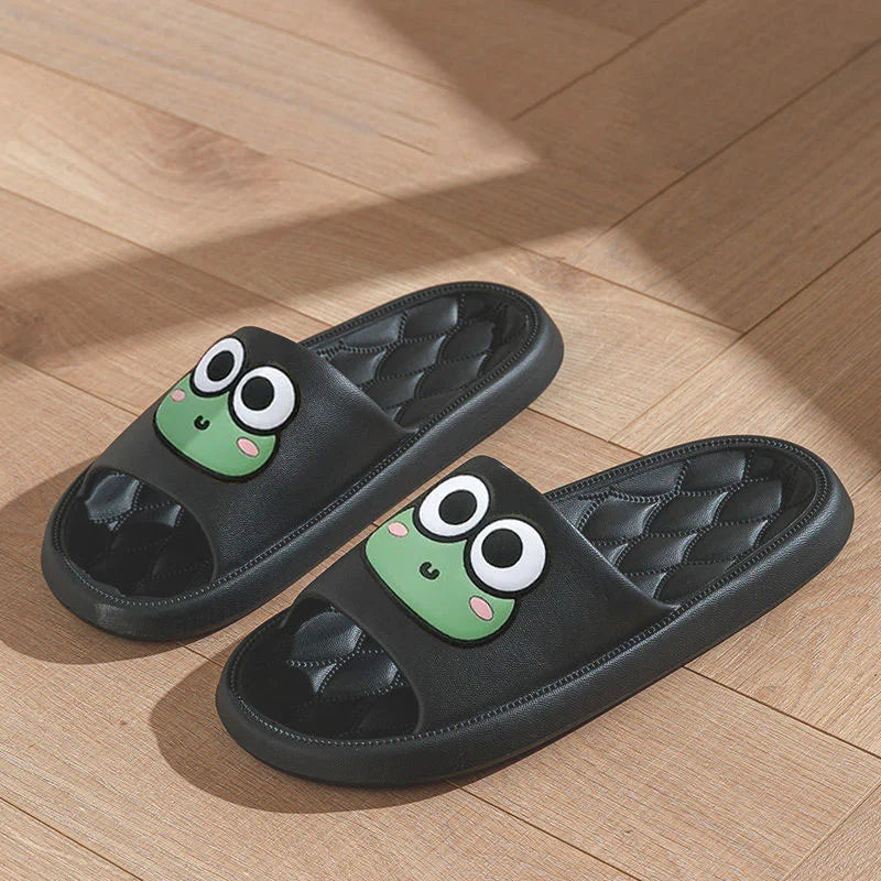 Unisex Anti-Slip Cartoon Frog Summer Slippers